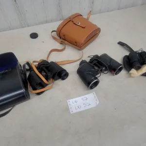 Three Pairs of Binoculars Including Burco 6 × 30 and kurt muller 7 × 35 with Leather Cases