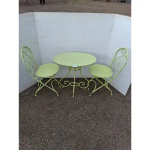** Vintage Metal Bistro Set - Table Top = 26" x 17" - Cannot Ship