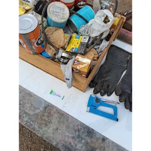 ** Drawer Full of Assorted Hardware, Gloves, Staple Gun, Misc. - Cannot Ship