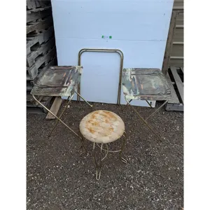 **(2) TV Trays 21.5" x 16" x 22" & Vintage Stool 16" Tall- Can't Ship