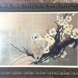 “Owl with Chop” by Patrick Guyton Mixed Media on