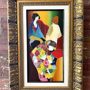 “Confiding” by Itzchak Tarkay Serigraph with