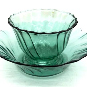 Vintage Ultramarine Swirl Jeanette Glass Cup and