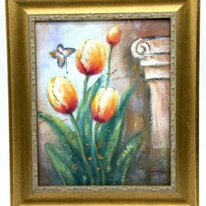 Tulips Painting in Frame 11” x 13”