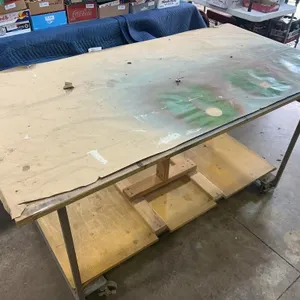 Rolling Metal Work Table with Storage