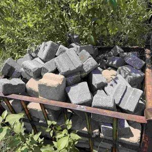 metal crate of retaining wall stack stone
