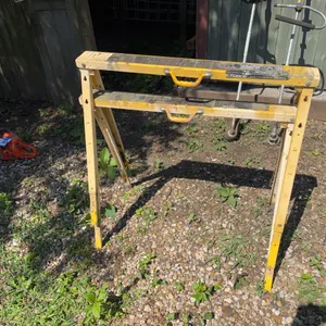 Two Metal Folding Sawhorses