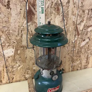 Vintage Coleman Lantern M# 220F, Pyrex Globe, 14" Tall