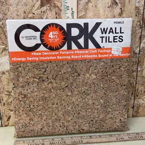 New Cork Wall Tiles 4 Pk, 12"X12"