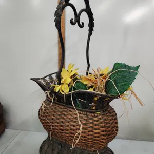 Metal/Wicker Basket 15" Tall