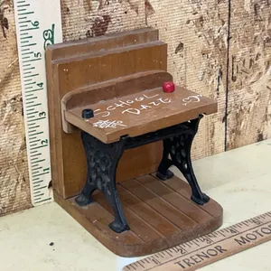 School Desk Book End, Metal/Wood