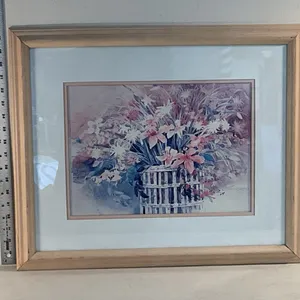 Floral Basket Watercolor Print