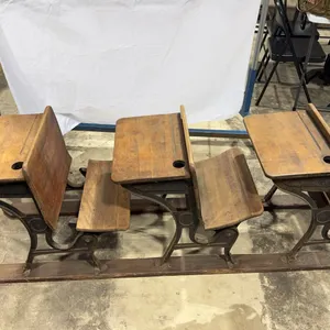 Trio of Antique School Desks