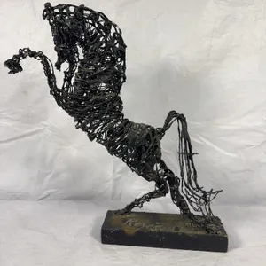 Mid Century Wire Horse Sculpture by Reyes