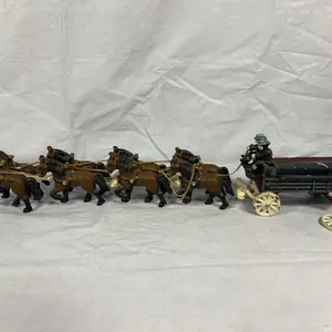 Cast Iron Horse & Wagon Set