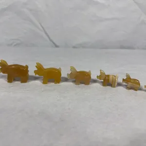 Mini Carved Stone Pigs