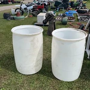 2 white poly barrels  (GST 5% charged)