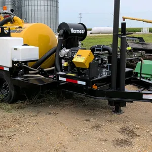 2021 Vermeer CV573 GT trailer-mounted vacuum excavator. Powered by a Kohler Command Pro 26.5 HP EFI gas engine. Features a Vac-Tron rotary lobe blower