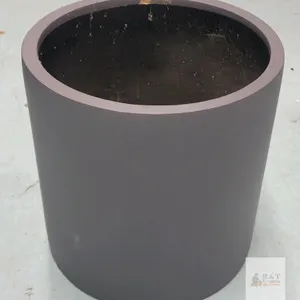 Large Cylindrical Planter, Matte Dark Gray, 16" Tall & 15 ¾" Diameter