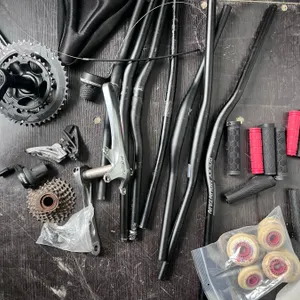 Bicycle Parts Lot With Crankset, Handlebars & Grips