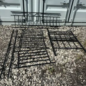 Black Metal Garden or Yard Fence Sections