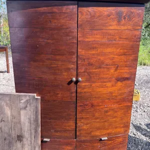 Wooden Two-Door Cabinet With Drawers