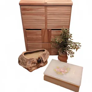 Lot: Alabaster Box, Trinket Box, Beaded Tree, Ceramic Cup, Candle