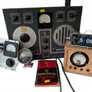Audio Equipment, Test Meters, Flip Clock, and Radiotron Manual Lot