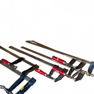 Five Bar Clamps with Red and Blue Handles