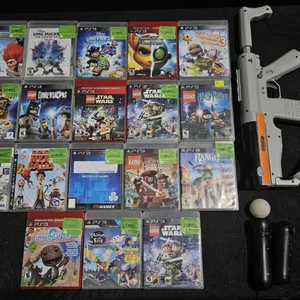 PlayStation 3 Move Bundle with Games, Gun Attachment, and Controllers