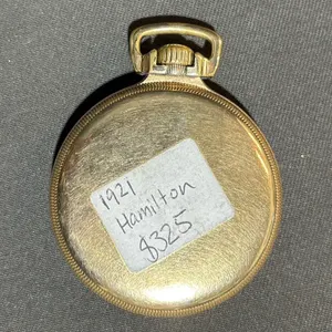 1921 Hamilton Gold Tone Pocket Watch in Dutch Jewellers Box