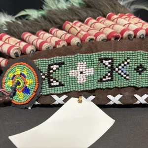 Native American Style Feather Headdress with Beaded Headband
