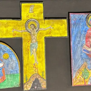 3 Hand-Coloured Christian Religious Plaques