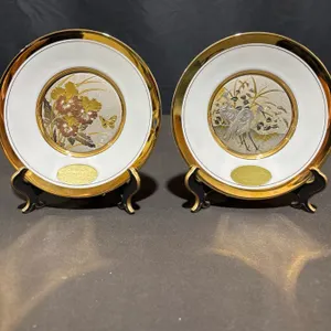 LAL Original Oriental Art Gilded Decorative Plates
