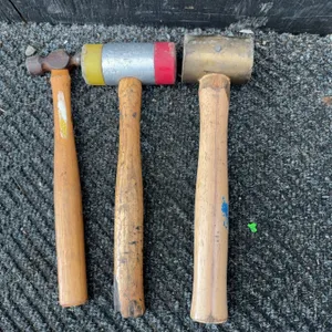 Three Hammers: Ball Peen, Dual-Face, Brass Mallet