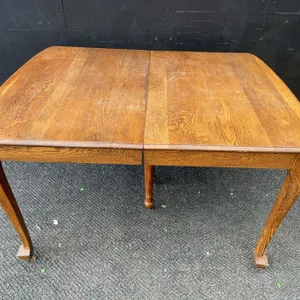 Rectangular Oak Dining Table with Cabriole Legs