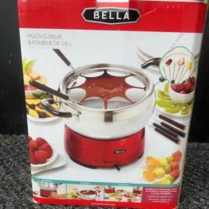 BELLA 3 Quart Electric Cooker & Fondue Set, 2.8 L, Red