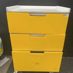 AHS 3-Drawer Yellow Medical Storage Cart on Wheels