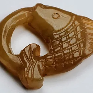 Hand-Carved Jade Fish (23.5 ct, 30×26×5.5 mm)