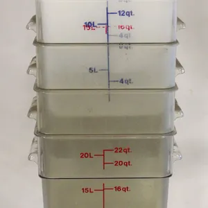6 ASSORTED CAMBRO POLY INGREDIENT FOOD BINS