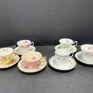 6 Assorted Teacups & Saucers - Royal Albert,
