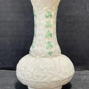 Belleek Shamrock Bud Vase, 5 "