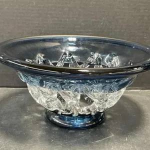 Blue Tint Glass Lace Bowl