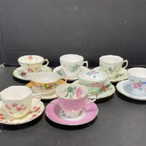 8 Assorted Teacups & Saucers