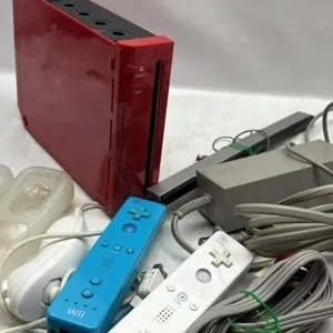 Nintendo Wii Red Console & Controllers works