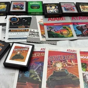 Vintage Atari 2600 Game cartridge lot moon patrol