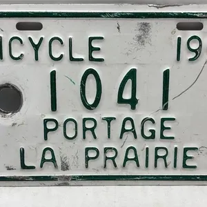 1992 Portage La Prairie Bicycle License plate