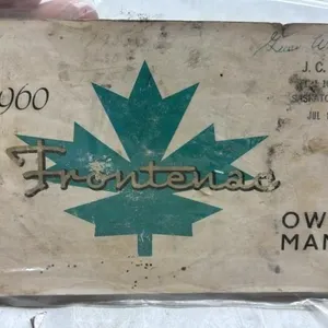 1960 Frontenac car owners manual