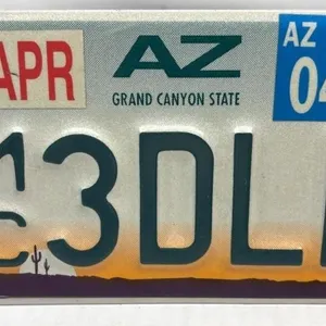 Arizona Motorcycle License Plate