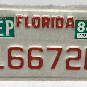 Florida 1988 Motorcycle License Plate